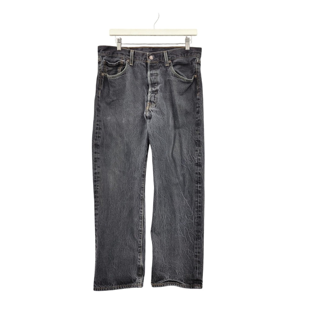 Levis Men Grunge Workwear 501 Original Fit Jean 36x30 *33x26 Charcoal Button Fly